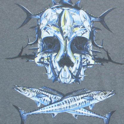 Columbia Mens Grey XL Graphic Skull Outdoor Cotton T-Shirt