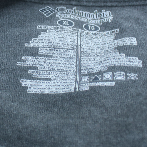 Columbia Mens Grey XL Graphic Skull Outdoor Cotton T-Shirt