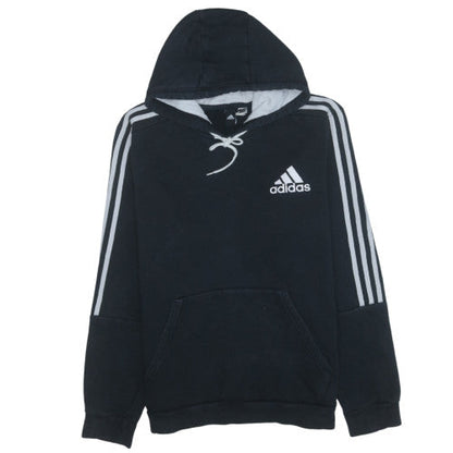 Adidas Men's Black Pullover Hoodie Size M Fleece Sportswear