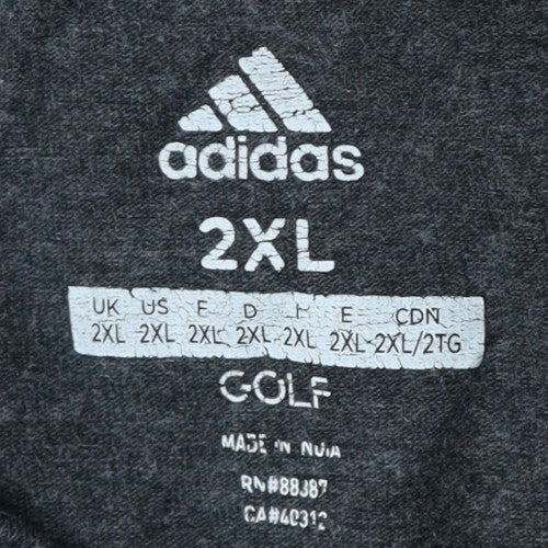Adidas Men's Dark Grey 2XL Crew Neck Short Sleeve Graphic T-Shirt