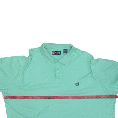 Chaps Men's Green Cotton Short Sleeve Polo Shirt XL