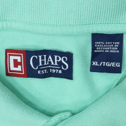 Chaps Men's Green Cotton Short Sleeve Polo Shirt XL