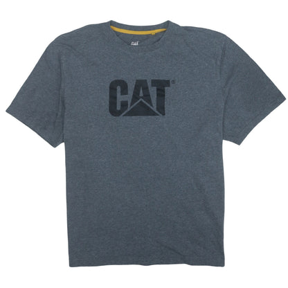 CAT Men's Grey XL Graphic Logo Workwear Cotton T-Shirt