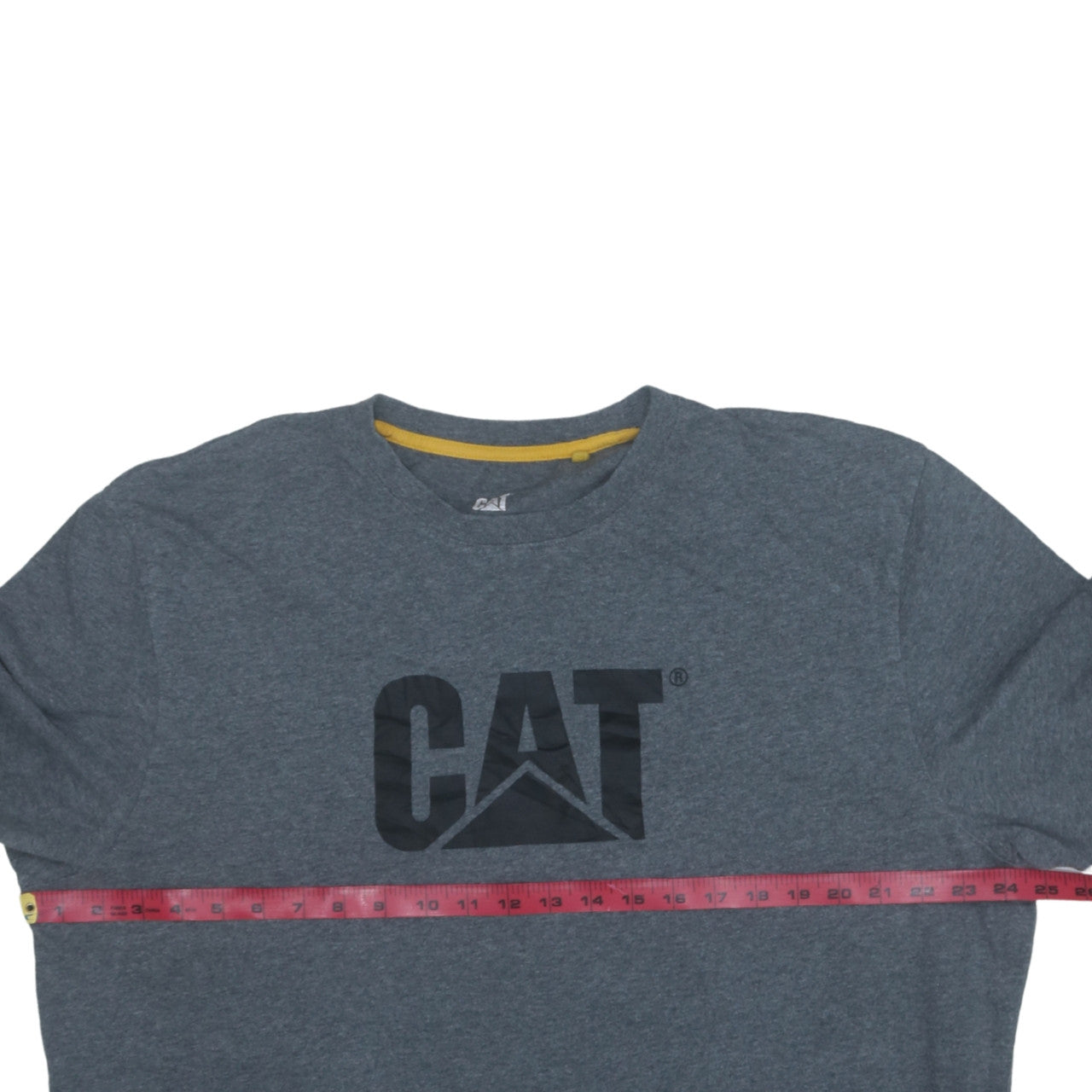 CAT Men's Grey XL Graphic Logo Workwear Cotton T-Shirt
