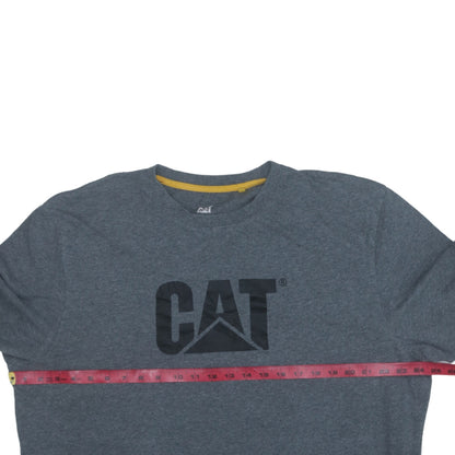 CAT Men's Grey XL Graphic Logo Workwear Cotton T-Shirt