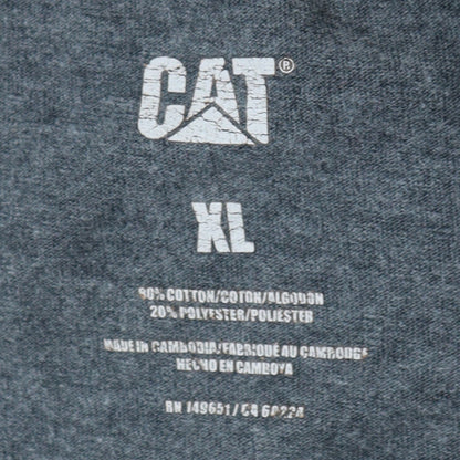 CAT Men's Grey XL Graphic Logo Workwear Cotton T-Shirt