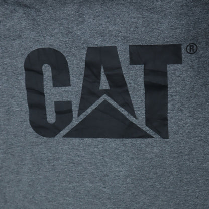 CAT Men's Grey XL Graphic Logo Workwear Cotton T-Shirt