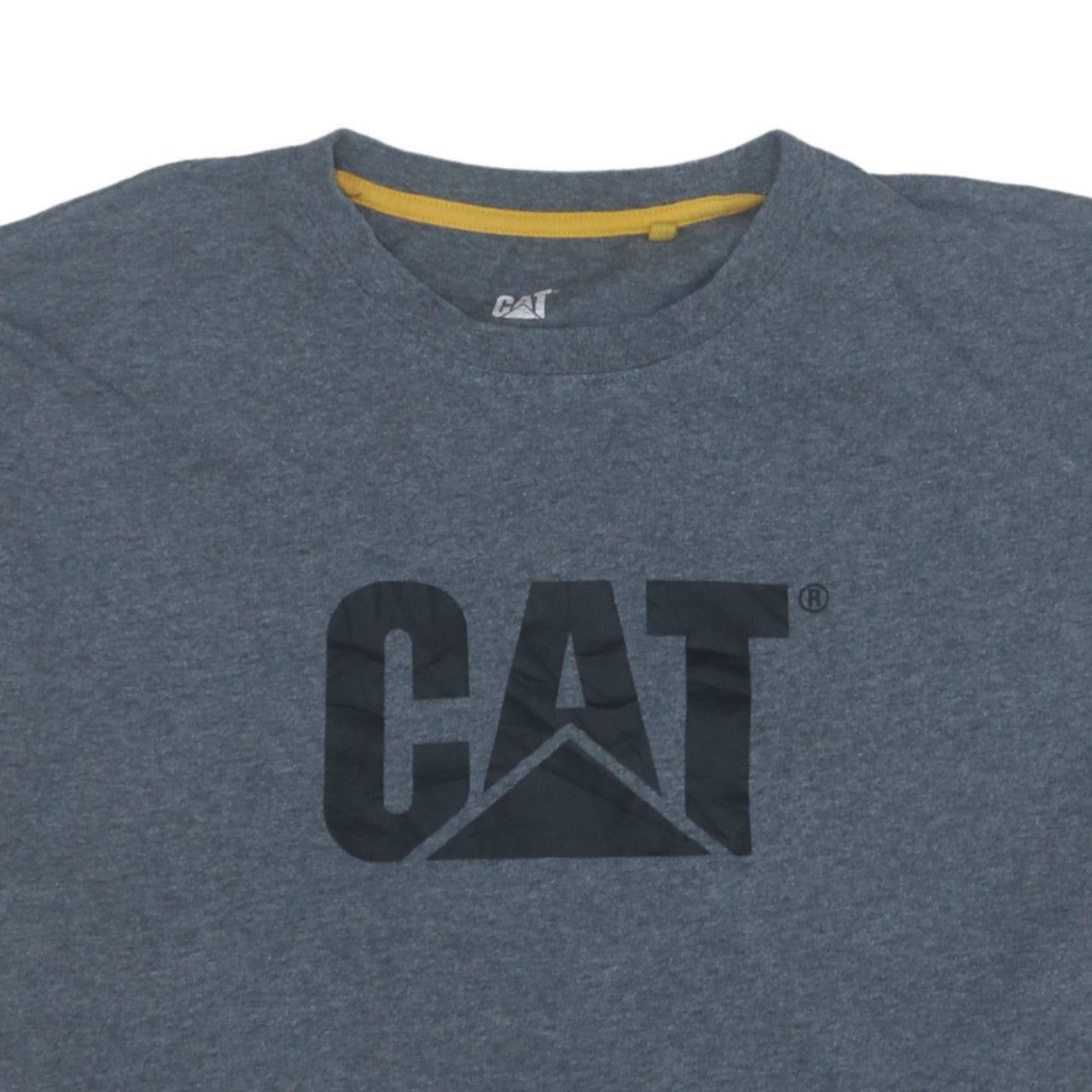 CAT Men's Grey XL Graphic Logo Workwear Cotton T-Shirt