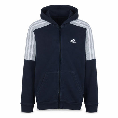 Adidas Mens Blue Full Zip Hoodie Size L Regular Fit Sportswear
