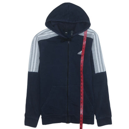 Adidas Mens Blue Full Zip Hoodie Size L Regular Fit Sportswear