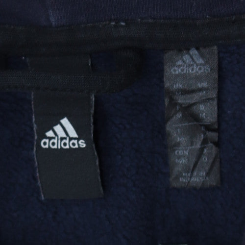 Adidas Mens Blue Full Zip Hoodie Size L Regular Fit Sportswear