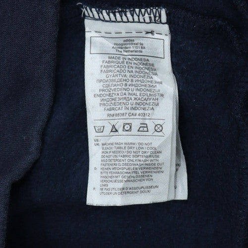 Adidas Mens Blue Full Zip Hoodie Size L Regular Fit Sportswear