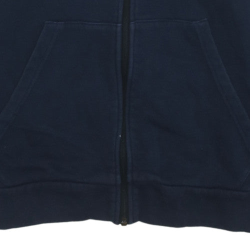 Adidas Mens Blue Full Zip Hoodie Size L Regular Fit Sportswear