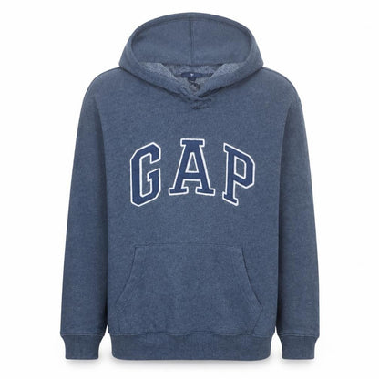 Gap Men's Blue Pullover Fleece Logo Hoodie Size M Regular Fit