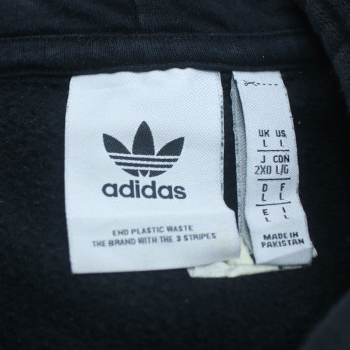 Adidas Mens Black Pullover Hoodie L Regular Fit Sports Style