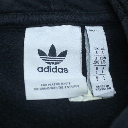 Adidas Mens Black Pullover Hoodie L Regular Fit Sports Style
