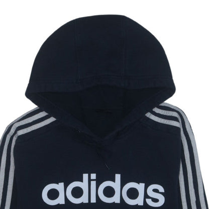 adidas Men Blue Pullover Hoodie Small Sports Fleece Sweatshirt