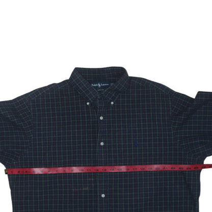 Ralph Lauren Men's Blue Check Classic Fit Long Sleeve Cotton Shirt L