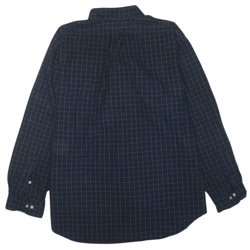 Ralph Lauren Men's Blue Check Classic Fit Long Sleeve Cotton Shirt L
