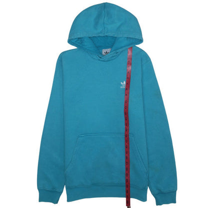 Adidas Mens Blue Small Pullover Hoodie Fleece Logo Sweatshirt