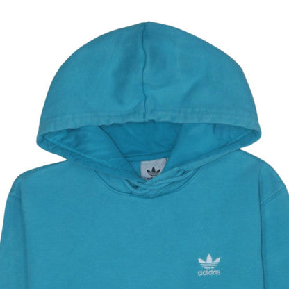 Adidas Mens Blue Small Pullover Hoodie Fleece Logo Sweatshirt