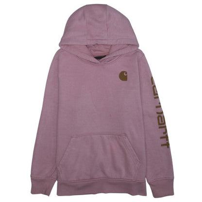 Carhartt Teens Pink Relaxed Fit Pullover Hoodie L Long Sleeve