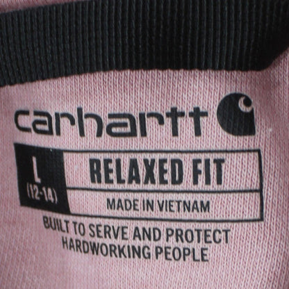 Carhartt Teens Pink Relaxed Fit Pullover Hoodie L Long Sleeve