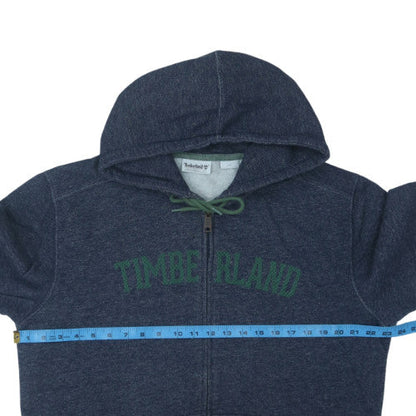 Timberland Men's Blue Full Zip Hoodie Size L Fleece Sweatshirt