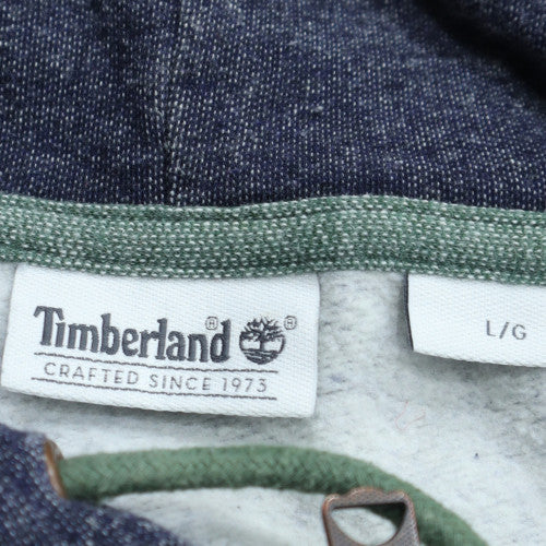 Timberland Men's Blue Full Zip Hoodie Size L Fleece Sweatshirt
