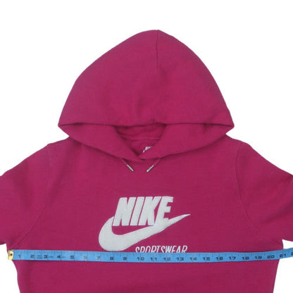 Nike Womens Pink Pullover Hoodie Sweatshirt Size L Fleece Sportswear