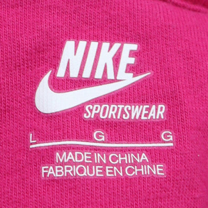 Nike Womens Pink Pullover Hoodie Sweatshirt Size L Fleece Sportswear
