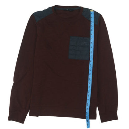 The North Face Men's Brown Quilted Shoulder Crew Neck Sweatshirt Size M