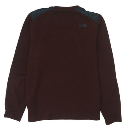 The North Face Men's Brown Quilted Shoulder Crew Neck Sweatshirt Size M