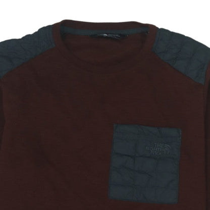 The North Face Men's Brown Quilted Shoulder Crew Neck Sweatshirt Size M