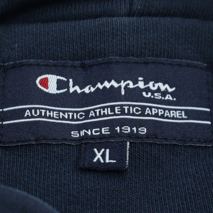 Champion Men's Navy Full Zip Hoodie XL Classic Athletic Style