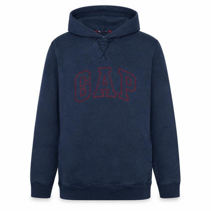 Gap Men's Blue Pullover Hoodie L Logo Sweatshirt Classic Style