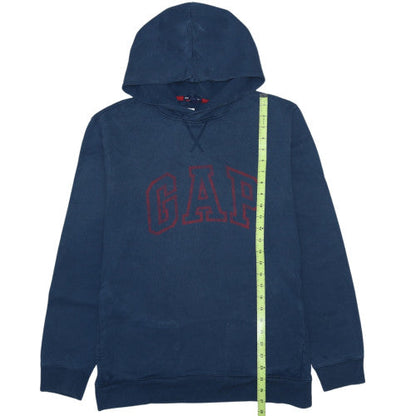 GAP Men's Blue Pullover Hoodie L Logo Sweatshirt Classic Style
