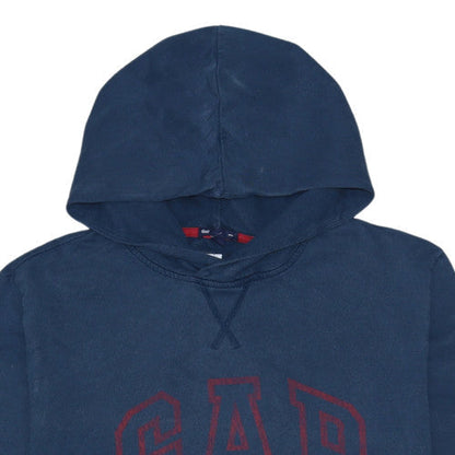 GAP Men's Blue Pullover Hoodie L Logo Sweatshirt Classic Style