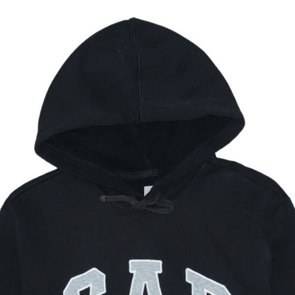 GAP Mens Black Pullover Hoodie S Logo Graphic Fleece Sweatshirt