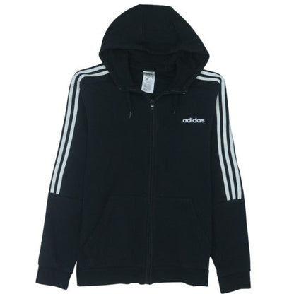 Adidas Men's Black Full Zip Hoodie Size M Sports Fleece Sweatshirt