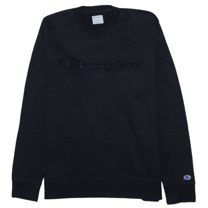 Champion Mens Black XL Pullover Sweatshirt Embroidered Logo