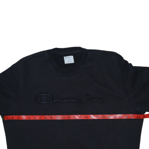 Champion Mens Black XL Pullover Sweatshirt Embroidered Logo
