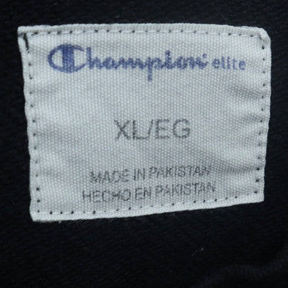 Champion Mens Black XL Pullover Sweatshirt Embroidered Logo