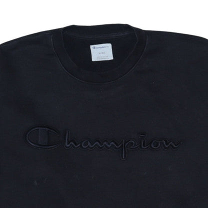 Champion Mens Black XL Pullover Sweatshirt Embroidered Logo