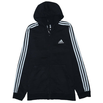 Adidas Men’s Black Full Zip Hoodie L Sports Fleece Sweatshirt