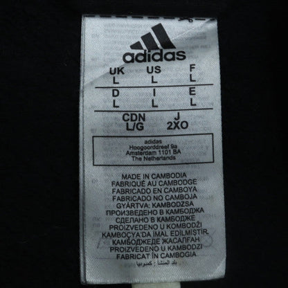 Adidas Men’s Black Full Zip Hoodie L Sports Fleece Sweatshirt