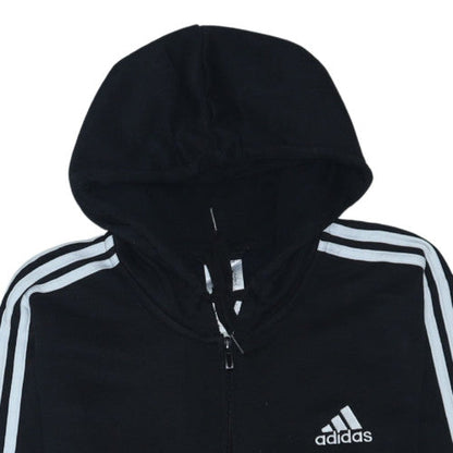 Adidas Men’s Black Full Zip Hoodie L Sports Fleece Sweatshirt