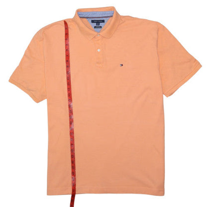 Tommy Hilfiger Men's Orange Cotton Polo Shirt Size L