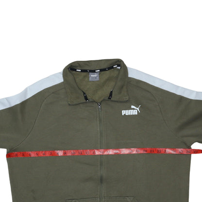 Puma Men's Green XL Full Zip Fleece Sweatshirt Jacket