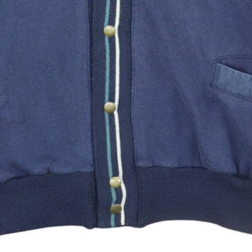 Adidas Men's Blue Vintage 80s Striped Cardigan Size M